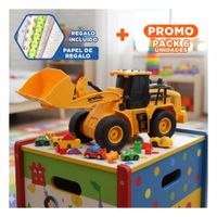 Pack6 Equipo Infantil Excavadora a Control Remoto Brazo Inferior Amarillo Y+Papel Regalo
