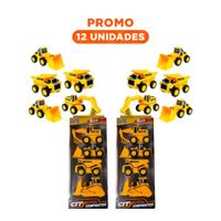 Pack12 Equipos de Construccion Infantiles con 4 Unidades Amarillas para Juego Y+Regalo Sticker