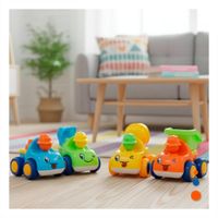 Linea de Camiones de Construccion Truck Multicolor Set 4 para Juego Diario Y+Ligas Regalo