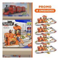 Pack4 Espacio Didactico de Carritos con Estacionamiento 69x56cm Naranja Plomo Y+Regalo Sticker