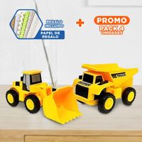 Pack4 Maquinas de 4 Unidades Amarillas para Historias de Obra de Construccion Y+Papel Regalo