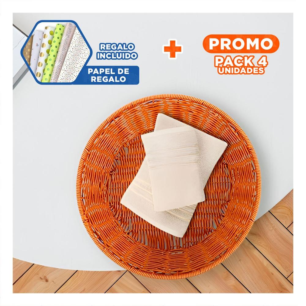 Pack4 Estructura circular de plastico tejido para decoracion casa Y+Papel Regalo