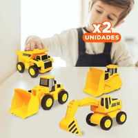 Pack2 Maquinas de Construccion de Juguete con 4 Unidades Amarillas Y+Regalo Sticker