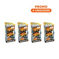 Pack4 Grupo de 3 Carritos amarillo de Construccion para Juego Imaginativo Y+Regalo Sticker