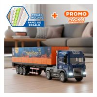 Pack4 Camion con Estilo Recreativo con Luces y Sonido para Uso en Casa Y+Papel Regalo