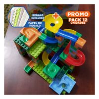 Pack12 Recorrido Canicas 248 Piezas para Juego Creativo y Diversion Y+Papel Regalo