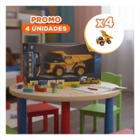 Pack4 Unidad de Volquete a Control Remoto Amarillo de Juguete para Ninos