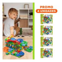 Pack4 Juego 180 Piezas Pista con Canicas para Diversion y Ingenio Y+Regalo Sticker