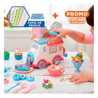 Pack2 Figura de Helado Infantil Blanco y rosado Magic para Juegos Creativos Y+Papel Regalo