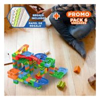 Pack6 Kit 180 Piezas Pista con Canicas para Juego en Casa Y+Papel Regalo