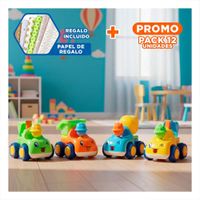 Pack12 Alianza de Camiones de Construccion Truck Multicolor Set 4 para Juego Y+Papel Regalo