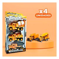 Pack4 Grupo Infantil de 3 Vehiculos de Construccion amarillo para Uso en Casa
