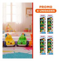 Pack4 Flota de Juguetes de Construccion Truck Multicolor Set 4 Y+Regalo Sticker