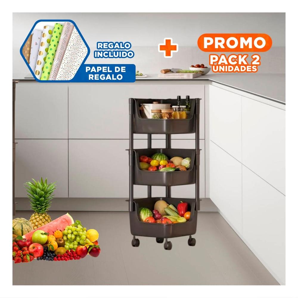Pack2 Soporte Esquinero De 4 Niveles con Ruedas Blanco Estructura Firme Y+Papel Regalo