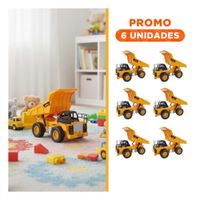 Pack6 Juguete de Ingenieria Volquete a Control Remoto Amarillo Infantil
