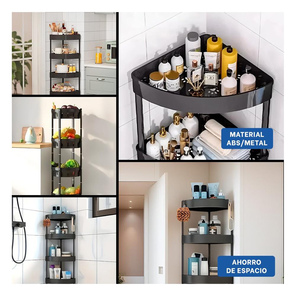 Porta Objetos Negro 5 Niveles con Ruedas Estructura Resistente para Almacenaje Y+Post It