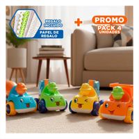 Pack4 Grupo de Juguetes de Construccion Truck Multicolor Set 4 Y+Papel Regalo