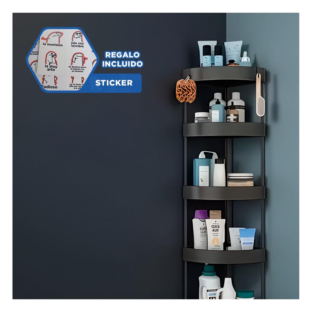 Porta Objetos Negro 5 Niveles con Ruedas para Casa Uso Diario y Organizar Y+Regalo Sticker