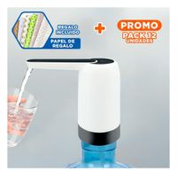 Pack12 Extractor de Agua Electrico Recargable Blanco Para Botellon Familiar Y+Papel Regalo