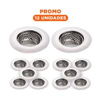 Pack12 Rejilla Filtradora de Drenaje Plateado con Diametro 7cm Practico Y+Regalo Sticker
