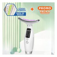 Pack4 Tecnologia Facial 7 Modos de Color Uso en Casa Blanco Practico Diario Y+Papel Regalo
