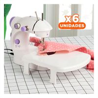 Pack6 Maquina de Coser Portatil con Mesa y Tonos Blanco Morado Equilibrados Y+Regalo Sticker