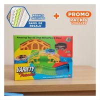 Pack6 Sendero de Colores con Carro Juguete para Niños Alegre y Colorido Y+Papel Regalo