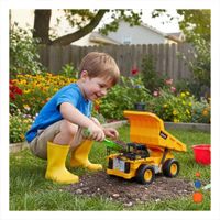 Camion de Obra Volquete a Control Remoto Amarillo Infantil Y+Ligas Regalo