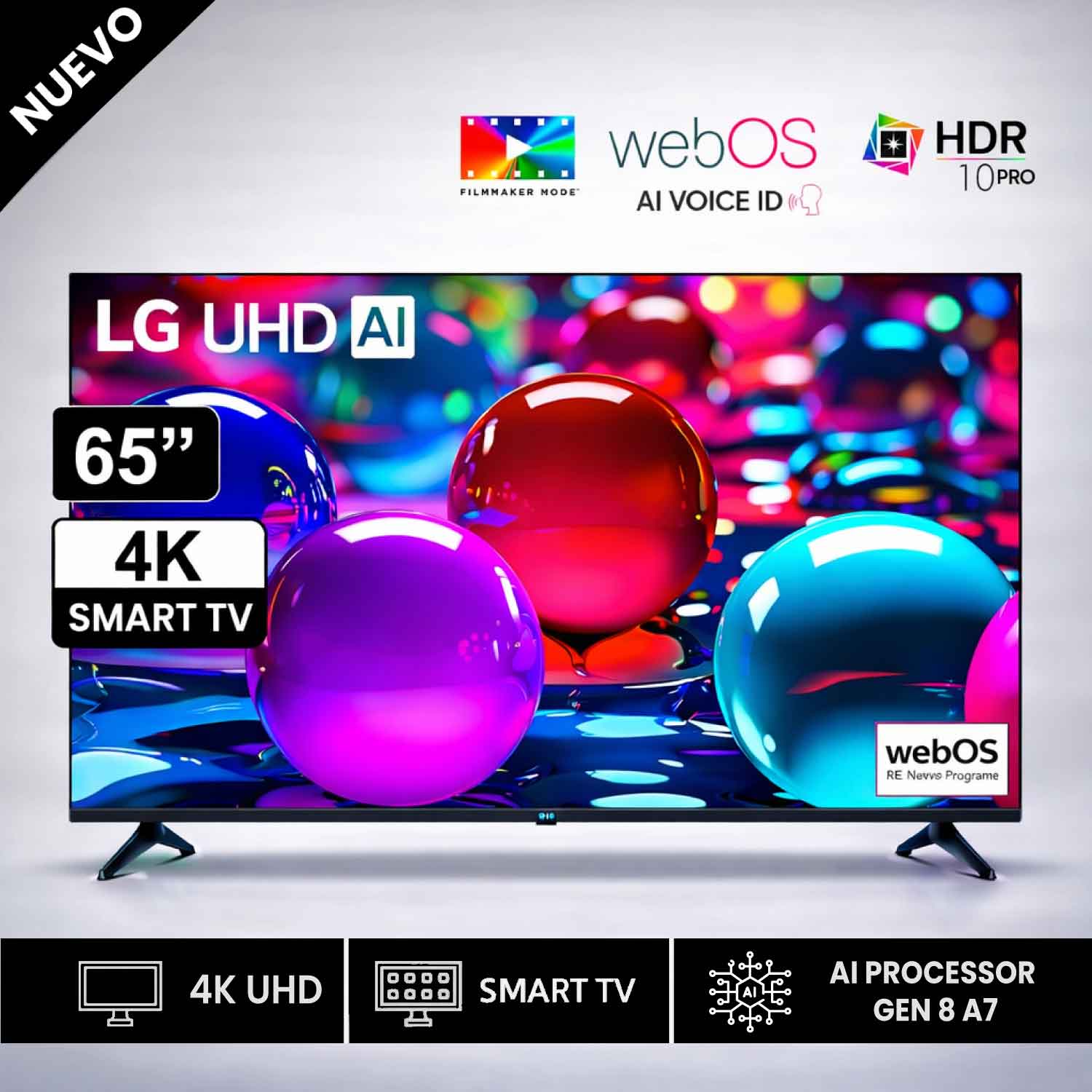 Televisor Lg 65  Pulg Ultra HD 4K AI ThinQ 65UA7300PSB Modelo 2025