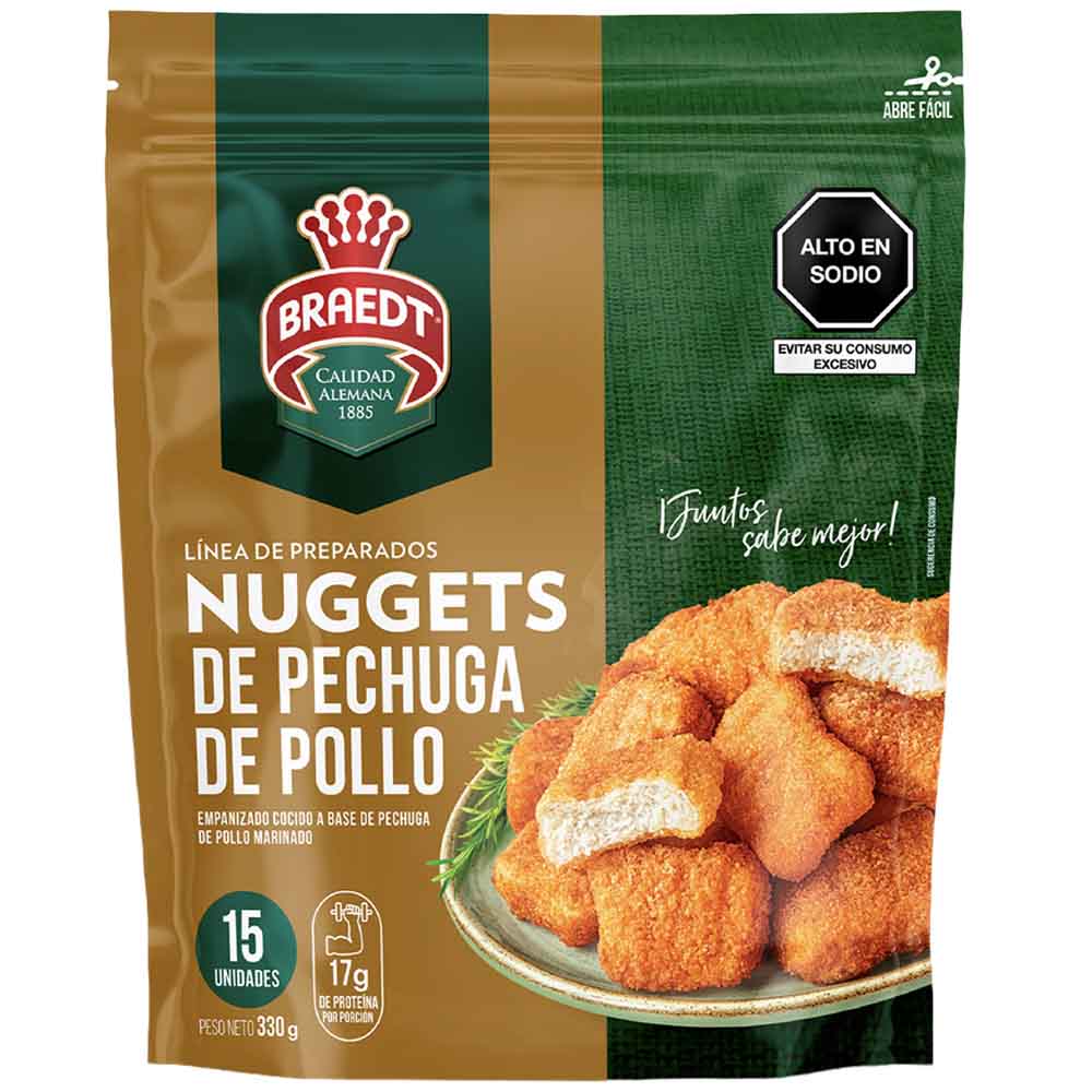 Nuggets de Pechuga de Pollo BRAEDT Bolsa 15un