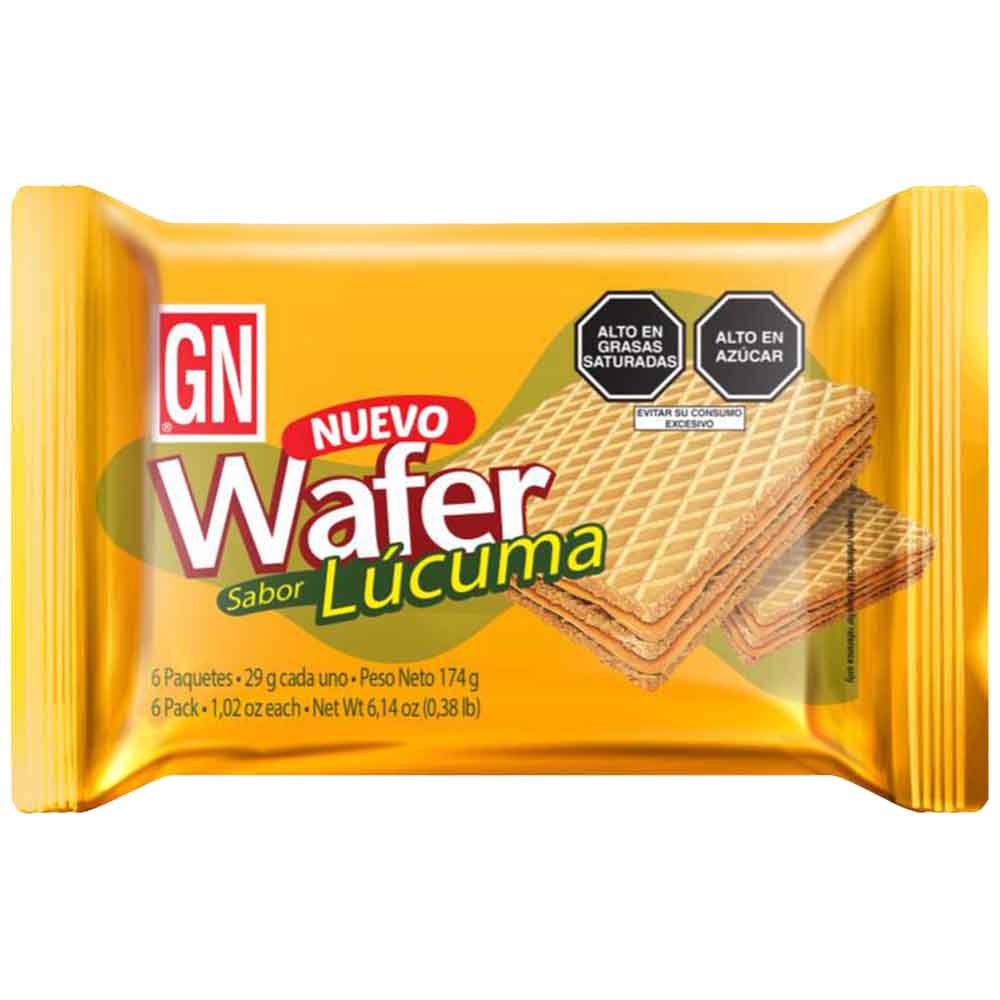 Wafer GN Sabor a Lúcuma Bolsa 29g Paquete 6un