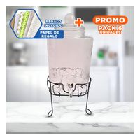 Pack6 Seleccion de Bebida Transparente 6L con Base Metalica para Hogar Y+Papel Regalo