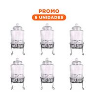 Pack6 Opcion de Bebida Transparente 6L con Base Metalica para Casa