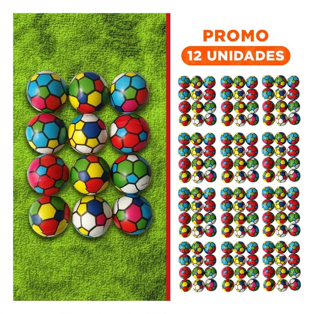 Pack12 Solucion Creativa de Pelotas Antiestres Set12 Futbol Colores