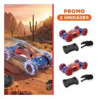 Pack2 Vehiculo con Reloj y Control Remoto para Maniobras Acrobatico Telaraña Azul y Rojo