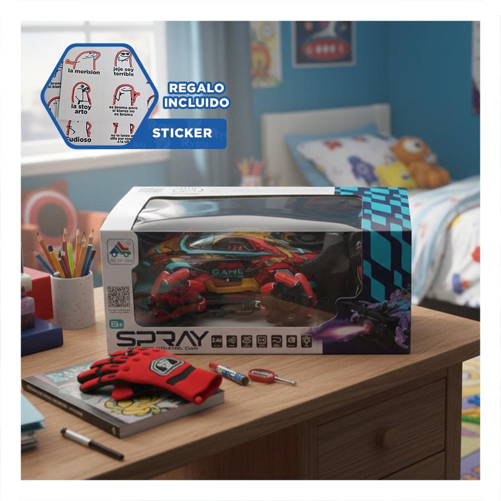 Auto Acrobatico con Control Manual para Juego de Movimiento Libre en Rojo Y+Regalo Sticker