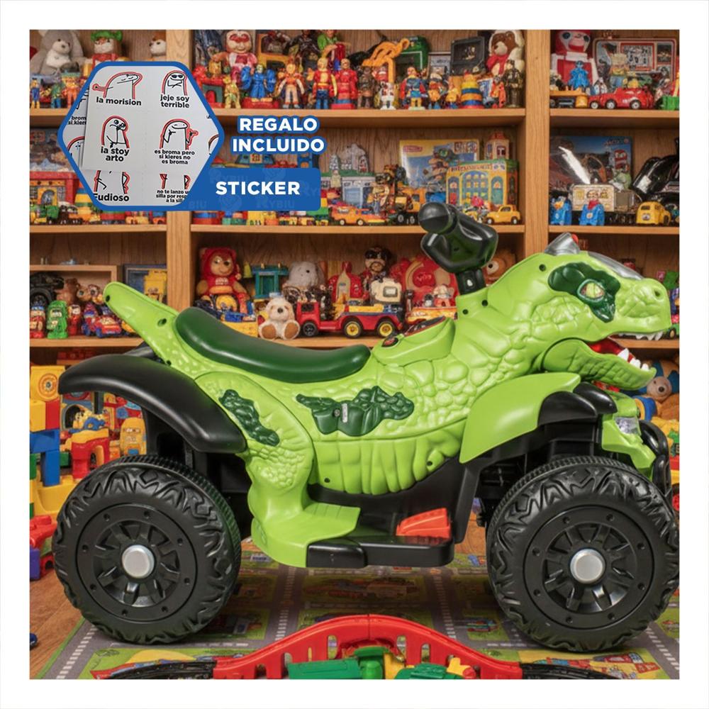 Transporte Dinosaurio para Movimiento durante el Juego en Verde 42x72x45cm Y+Regalo Sticker