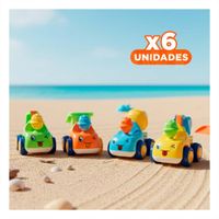 Pack6 Escuadra de Camiones de Construccion Truck Multicolor Set 4 de Diversion Y+Regalo Sticker