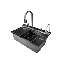 BH-7545B LAVADERO MULTIFUNCIONAL BHI ACERO INOX 304 BLACK 5 FUNCIONES 75X45X23 CM -FRATELLI