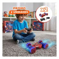Pack2 Vehiculo Acrobatico para Diversion con Control Remoto en Azul y Rojo Y+Regalo Sticker