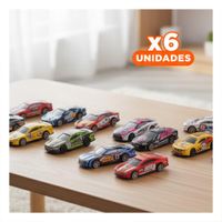 Pack6 Origen 50 Carritos de Metal para Escenarios de Juego y Diversion Y+Regalo Sticker