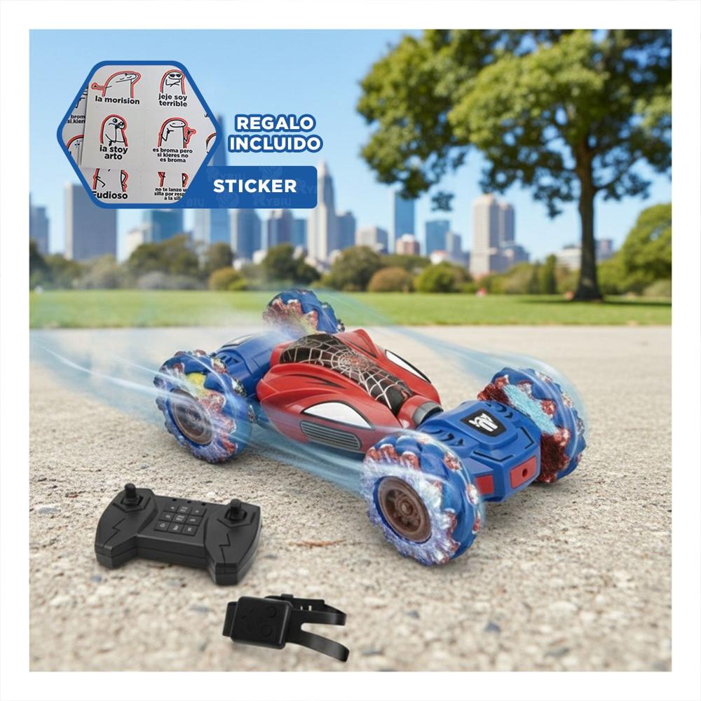 Juguete con Reloj Control y Control Remoto para Maniobras Telaraña Azul y Rojo Y+Regalo Sticker