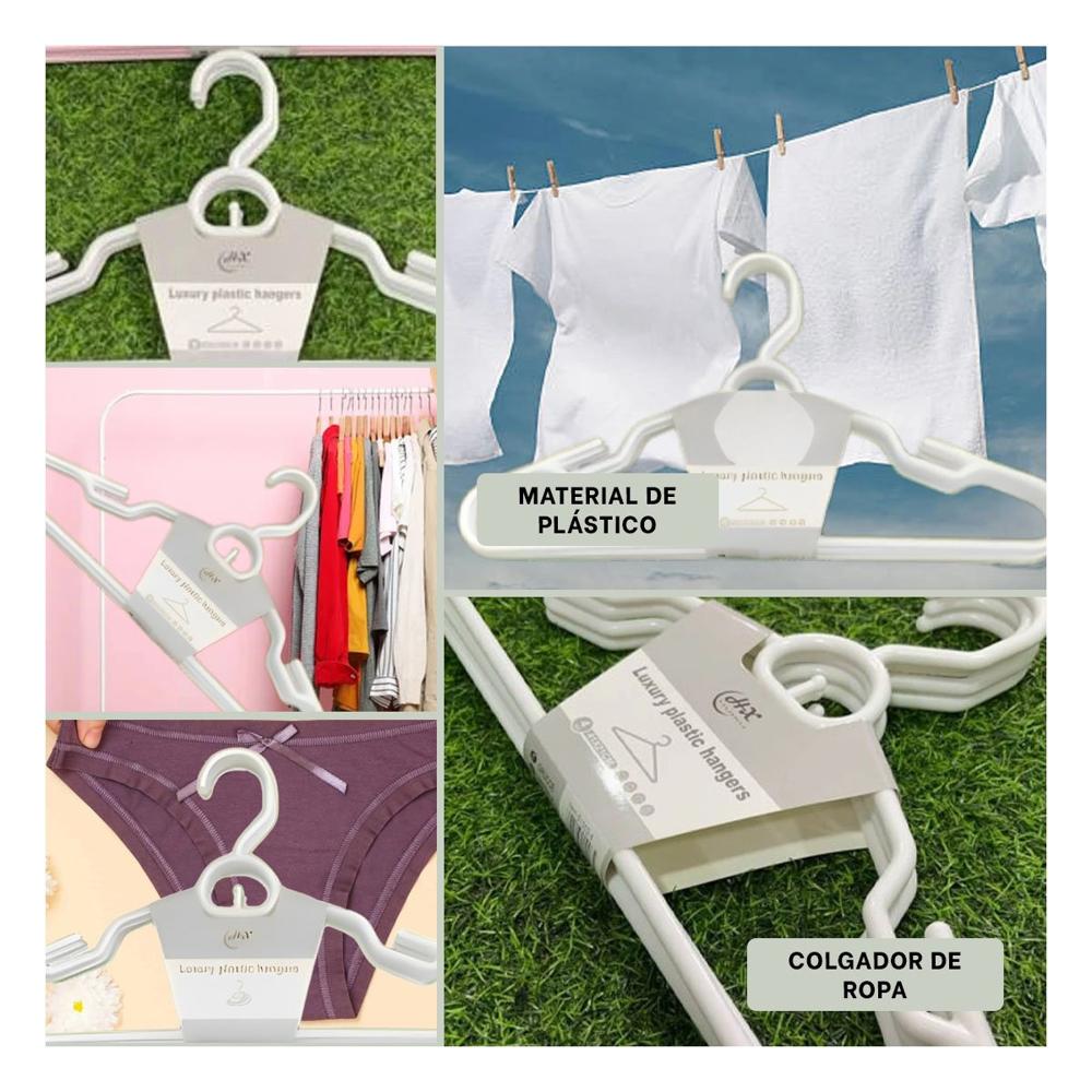 Colgador Blanco de Plastico con Centro Circular de 4 Piezas para Orden