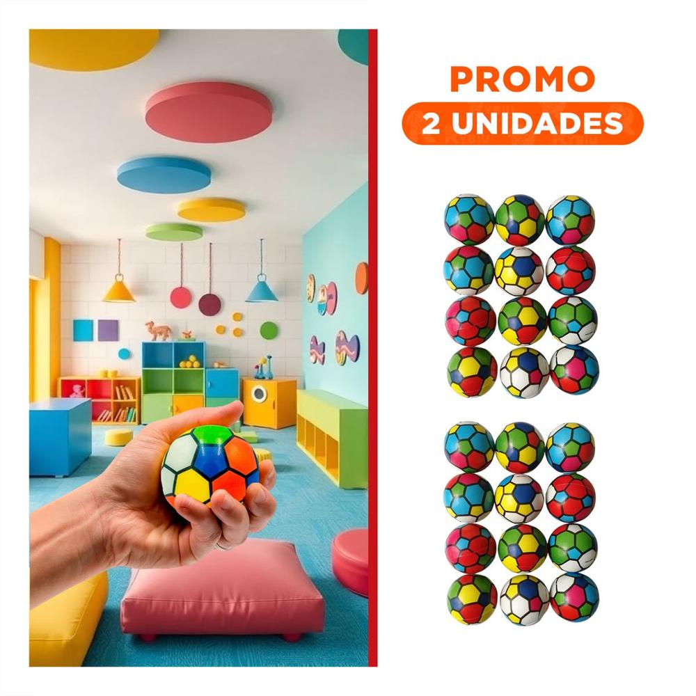 Pack2 Set de Pelotas Antiestres Set12 Futbol Colores Relajacion y Juego Y+Regalo Sticker