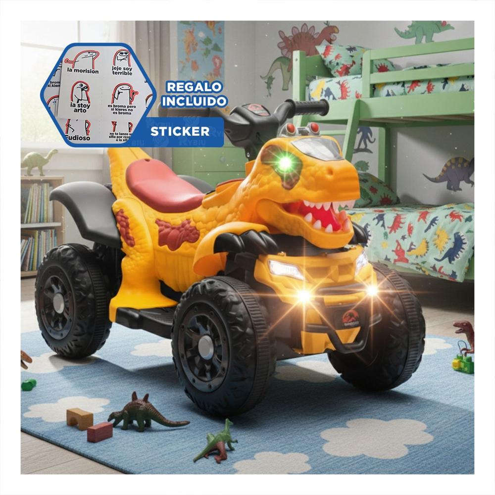 Paseador con Forma Dinosaurio para Juego Seguro Color Amarillo 42x72x45cm Y+Regalo Sticker