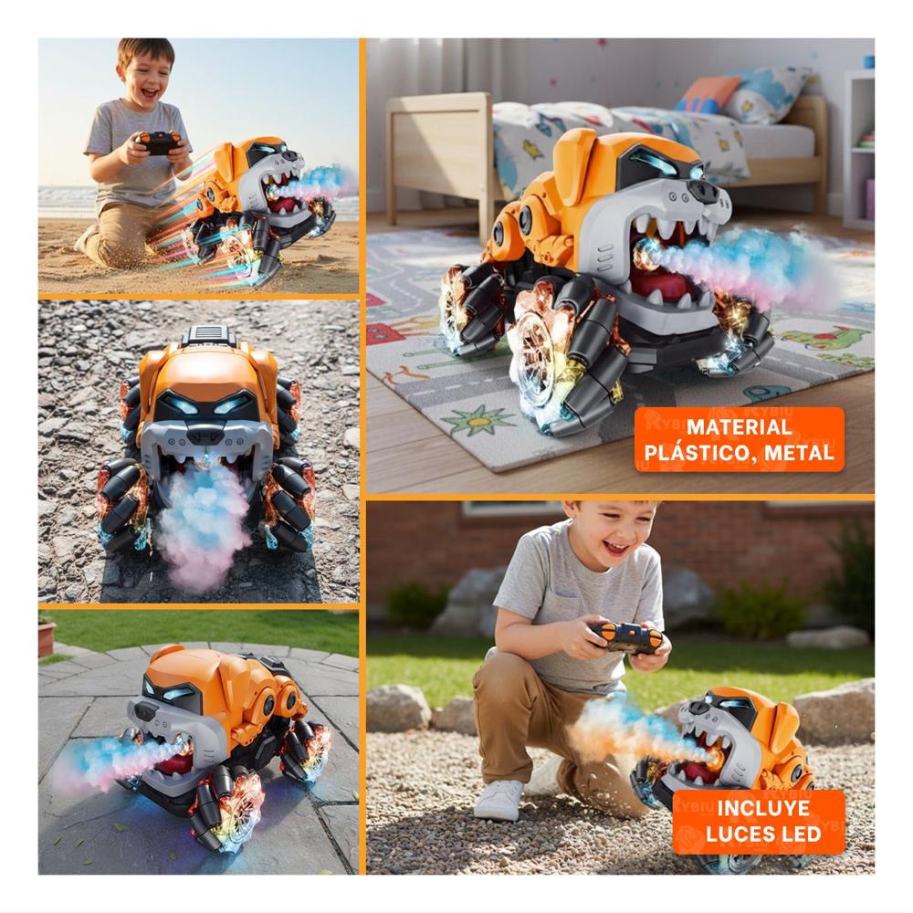 Auto Acrobatico Forma Perro con Control Remoto para Uso Diario Color Naranja Y+Post It