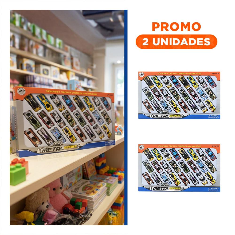 Pack2 Surtido Autos 24 Carritos de Metal para Actividades Recreativas
