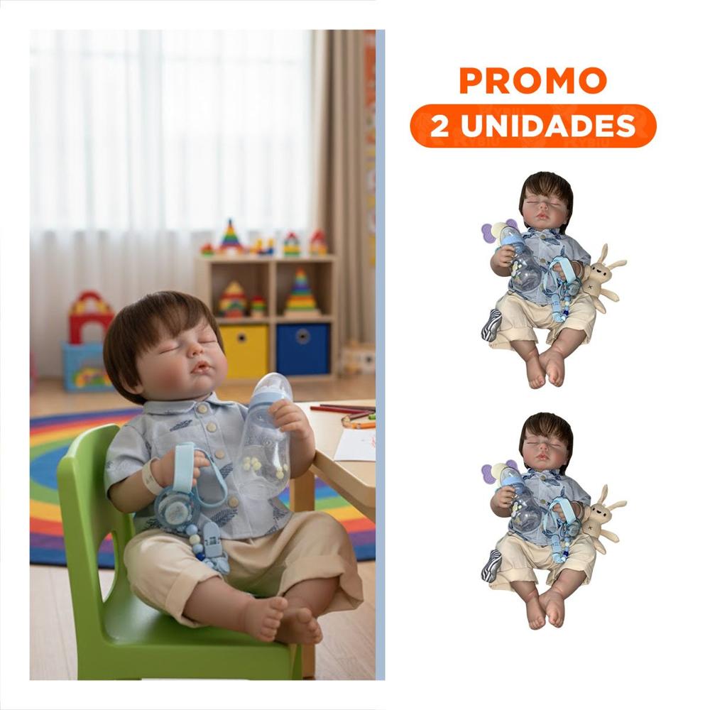 Pack2 Juguete de Coleccion 48cm con camisa hojas Celeste y Beige Color Lindo