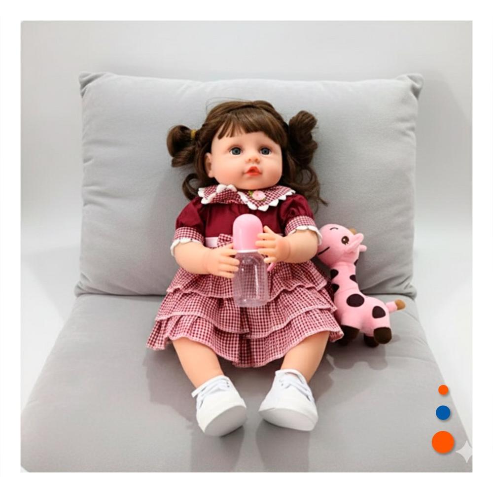 Recien Nacida Sintetica con vestido volados Guinda de Ropa Fina Y+Ligas Regalo