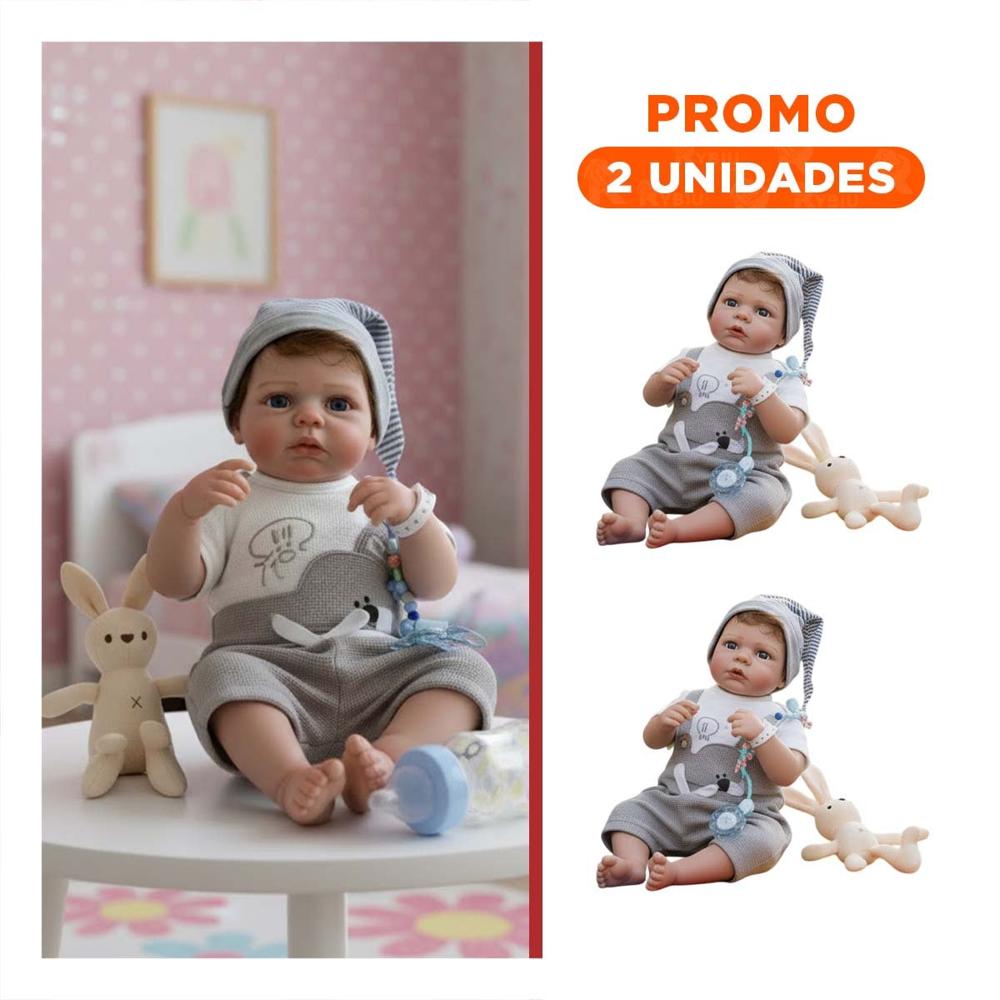 Pack2 Juguete de Coleccion 48cm con polo osito y gorro Plomo de Color Lindo Real